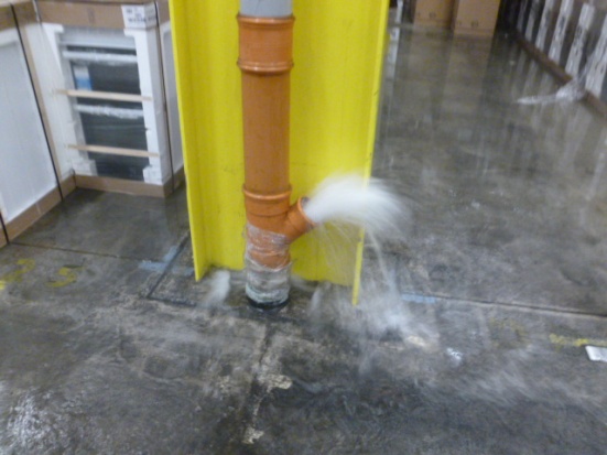 Picture of the down pipe at Co-op Electrical's warehouse